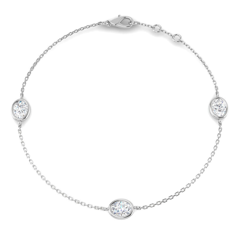 1.12ct Lab-Grown Diamond Oval Trilogy Bracelet