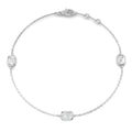 0.87ct Lab-Grown Diamond Emerald-Cut Trilogy Bracelet in 9ct White Gold