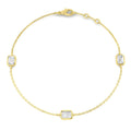 0.87ct Lab-Grown Diamond Emerald-Cut Trilogy Bracelet in 9ct Yellow Gold