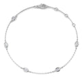0.26ct Lab-Grown Diamond Oval Station Bracelet in 9ct White Gold
