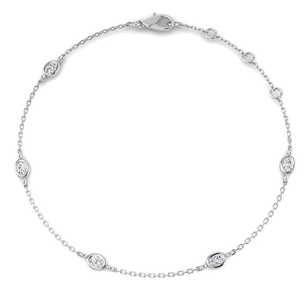 0.26ct Lab-Grown Diamond Oval Station Bracelet