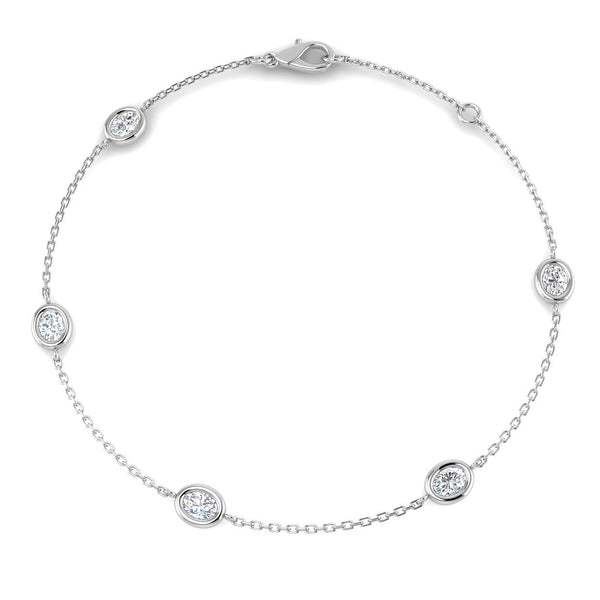0.75ct Lab-Grown Diamond Oval Station Bracelet