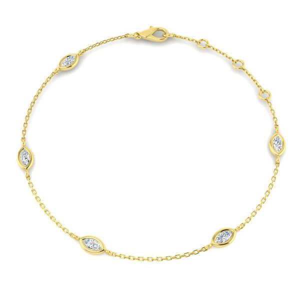 0.4ct Lab-Grown Diamond Marquise Station Bracelet