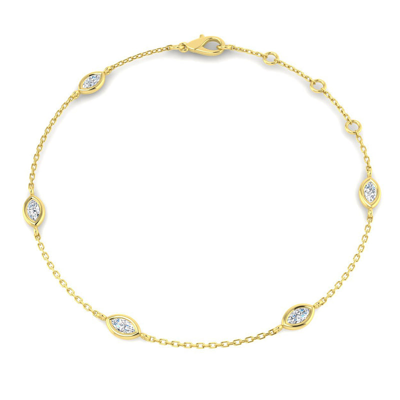 0.4ct Lab-Grown Diamond Marquise Station Bracelet