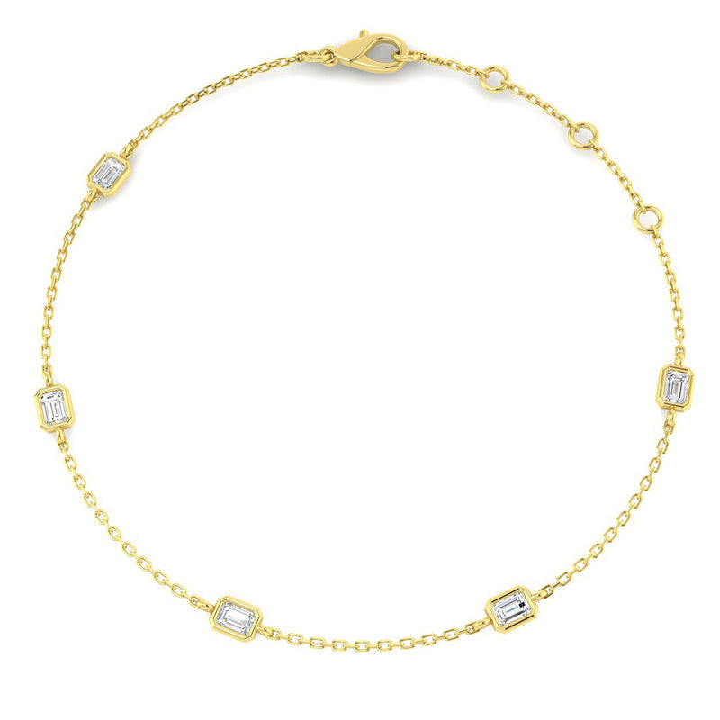 0.46ct Lab-Grown Diamond Emerald-Cut Station Bracelet