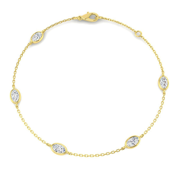 0.93ct Lab-Grown Diamond Oval Station Bracelet