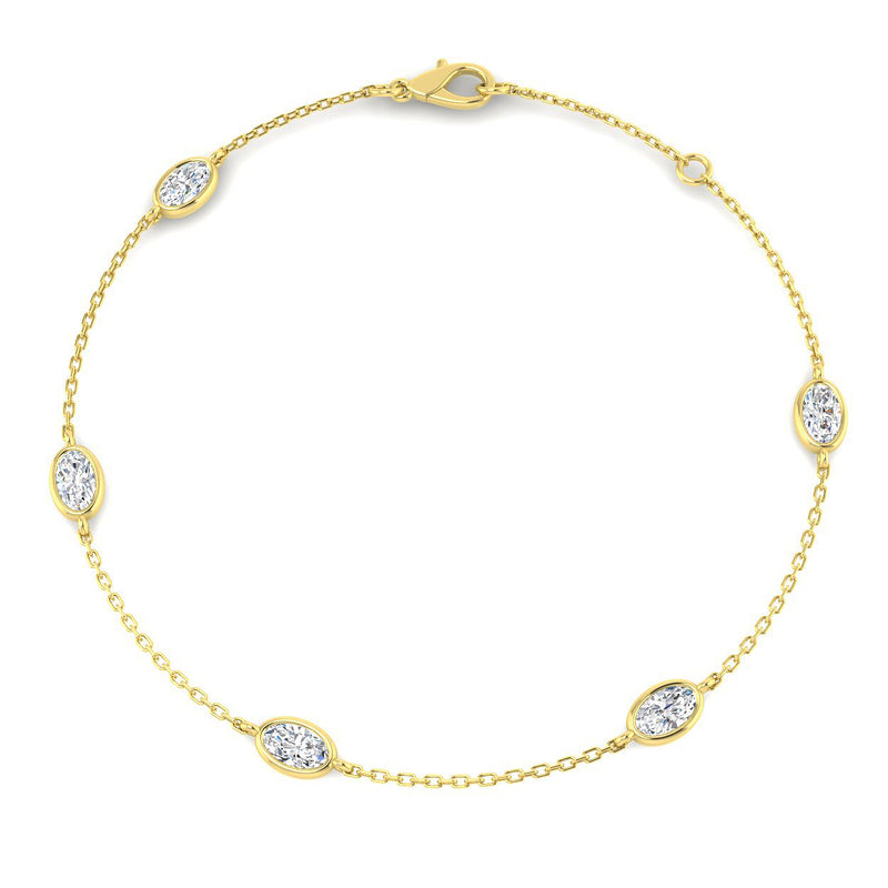 0.93ct Lab-Grown Diamond Oval Station Bracelet