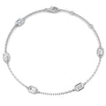 1ct Lab-Grown Diamond Emerald-Cut Station Bracelet in 9ct White Gold