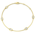 1ct Lab-Grown Diamond Emerald-Cut Station Bracelet in 9ct Yellow Gold