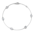 1ct Lab-Grown Diamond Pear Station Bracelet in 9ct White Gold