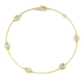 1ct Lab-Grown Diamond Pear Station Bracelet in 9ct Yellow Gold