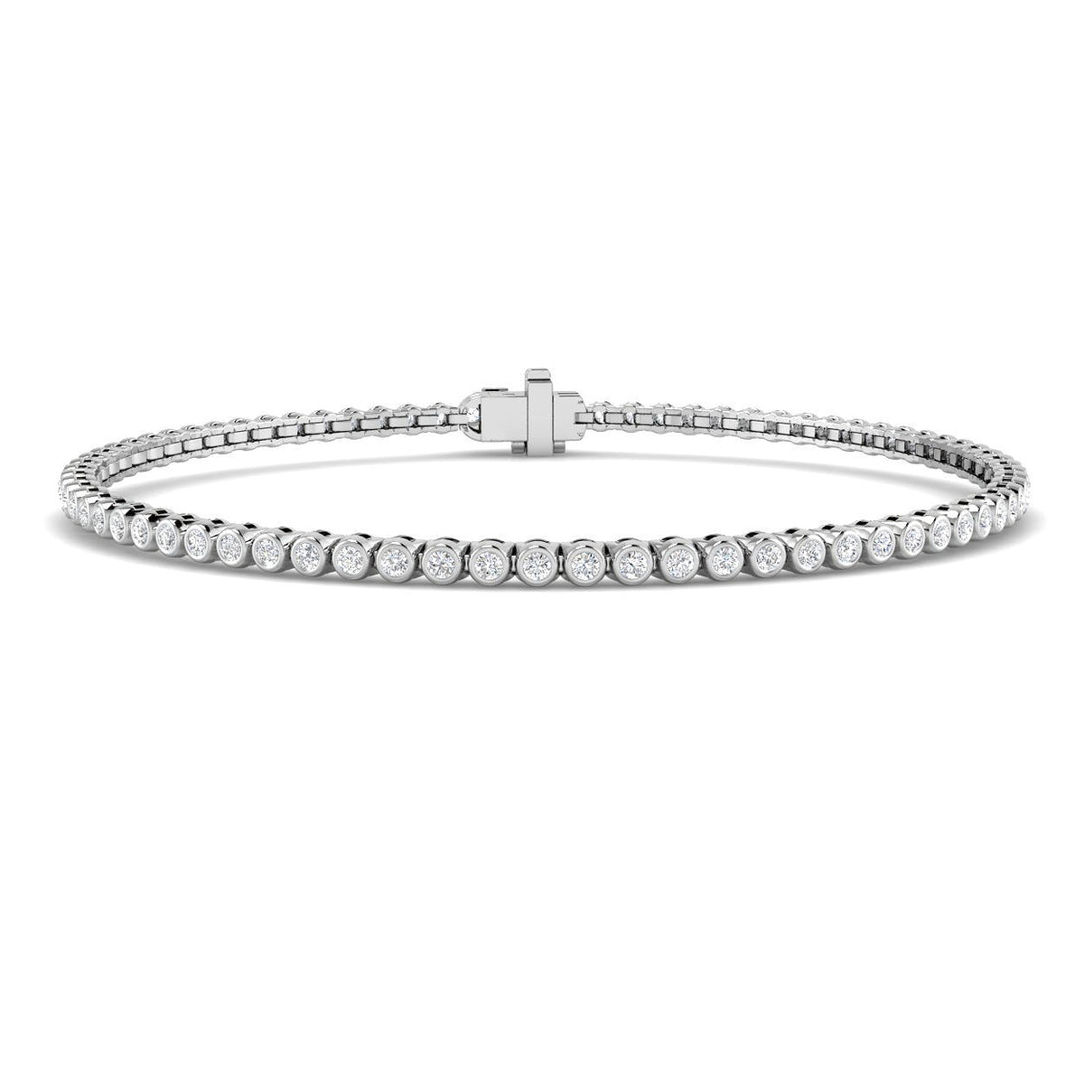 0.92ct Lab-Grown Diamond Round Tennis Bracelet in 9ct White Gold