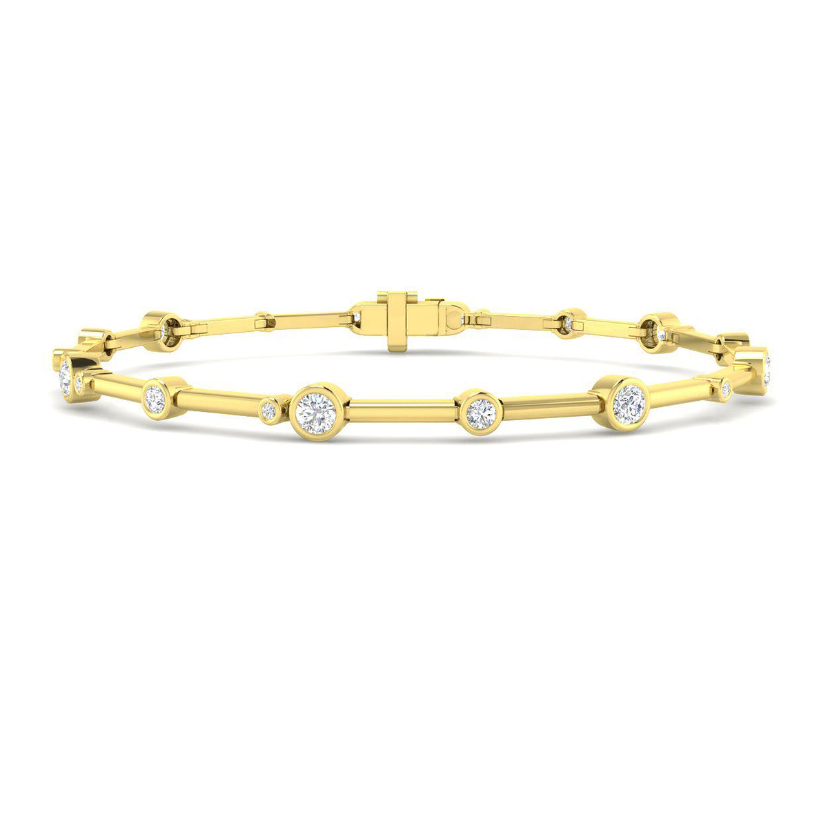 0.94ct Lab-Grown Diamond Bar Link Bracelet in 9ct Yellow Gold