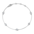 0.53ct Lab-Grown Diamond Oval Station Bracelet in 9ct White Gold