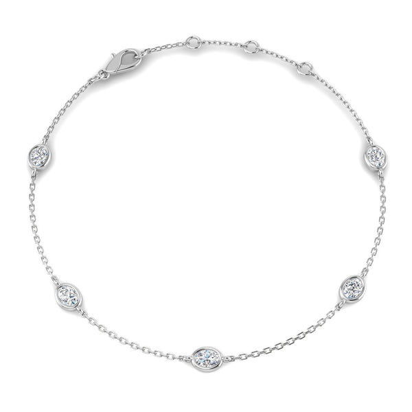 0.53ct Lab-Grown Diamond Oval Station Bracelet