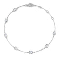 0.66ct Lab-Grown Diamond Pear Station Bracelet in 9ct White Gold