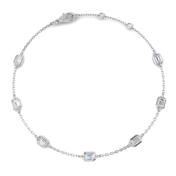 0.78ct Lab-Grown Diamond Emerald-Cut Station Bracelet