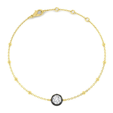 0.5ct Lab-Grown Diamond Solitaire Rubover Bracelet in 9ct Yellow Gold