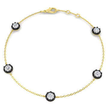 0.9ct Lab-Grown Diamond Five-Stone Rubover Bracelet in 9ct Yellow Gold