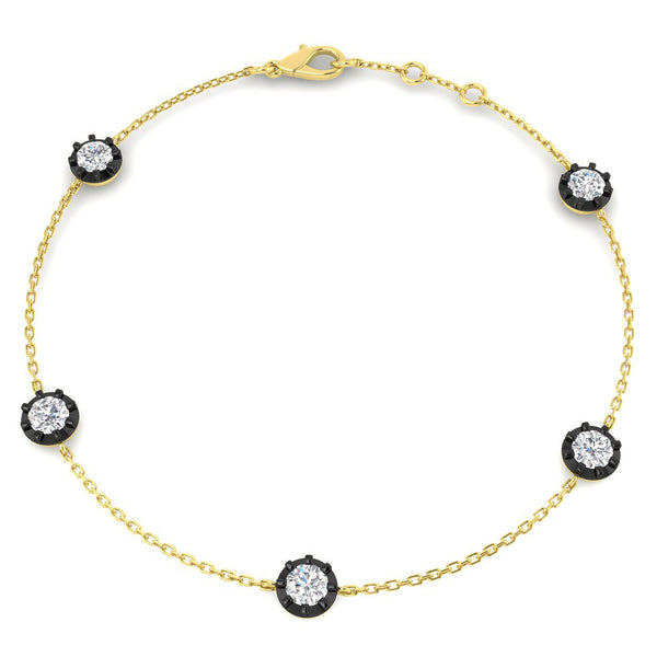 0.9ct Lab-Grown Diamond Five-Stone Rubover Bracelet