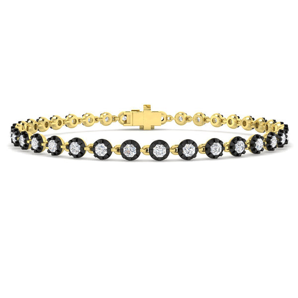 2.06ct Lab-Grown Diamond Round Rubover Tennis Bracelet