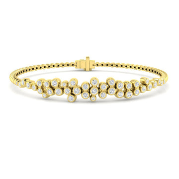 0.79ct Lab-Grown Diamond Bubble Tennis Bracelet in 9ct Yellow Gold