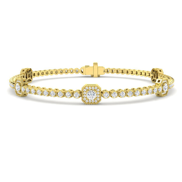 1.61ct Lab-Grown Diamond Round Halo Bracelet