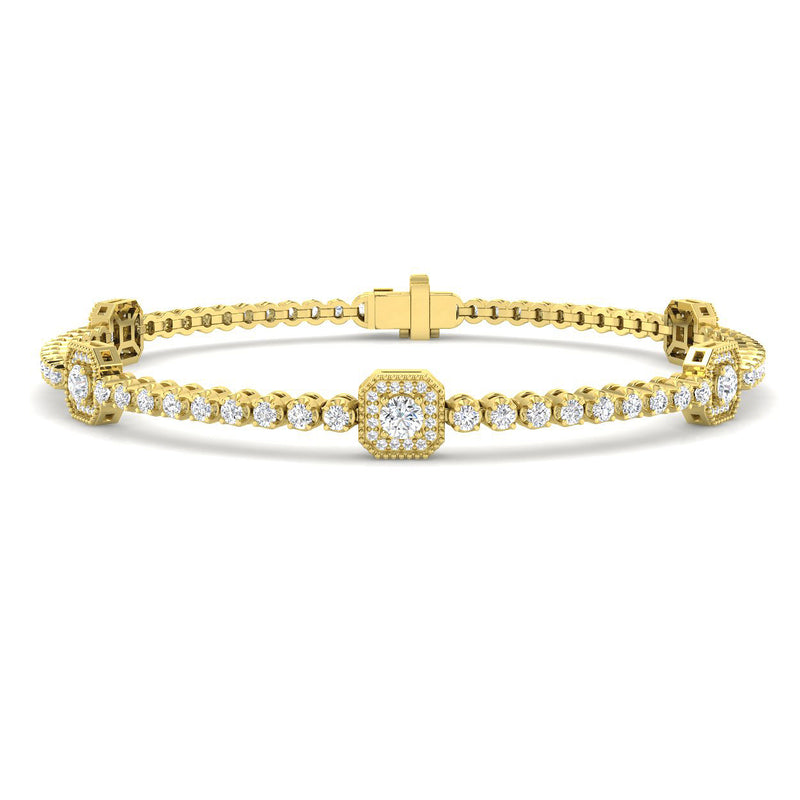 1.61ct Lab-Grown Diamond Round Halo Bracelet