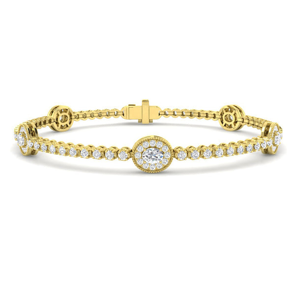 2.03ct Lab-Grown Diamond Oval Halo Bracelet