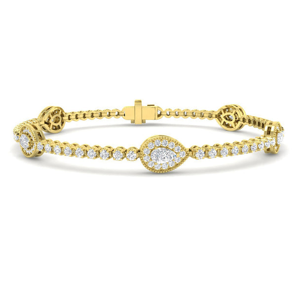 2.17ct Lab-Grown Diamond Pear Halo Bracelet