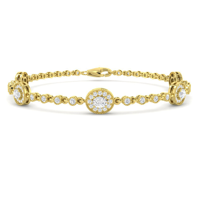 1.96ct Lab-Grown Diamond Oval Halo Bracelet