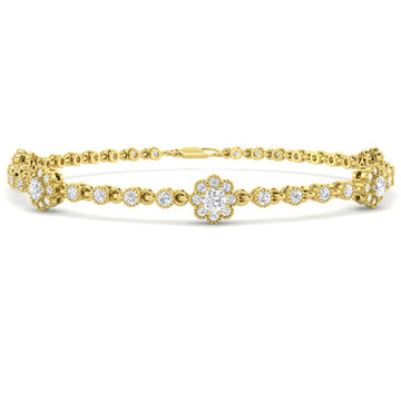 1.76ct Lab-Grown Diamond Round Halo Bracelet in 9ct Yellow Gold