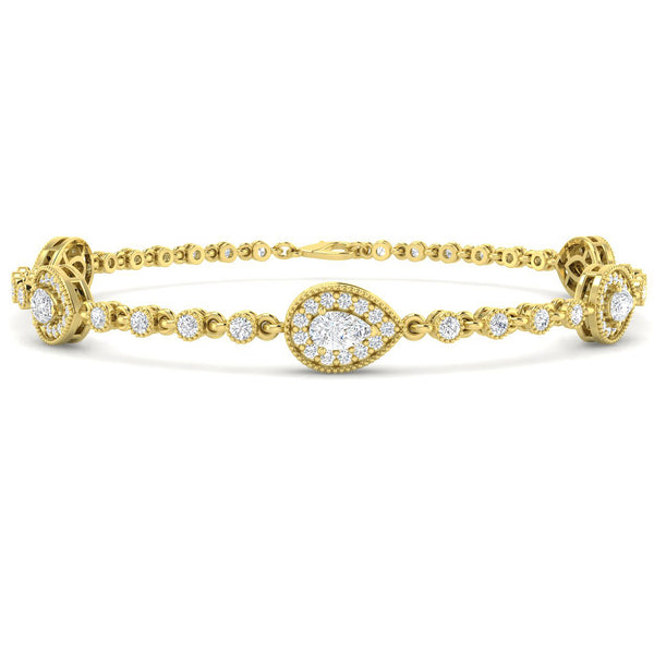 2.41ct Lab-Grown Diamond Pear Halo Bracelet