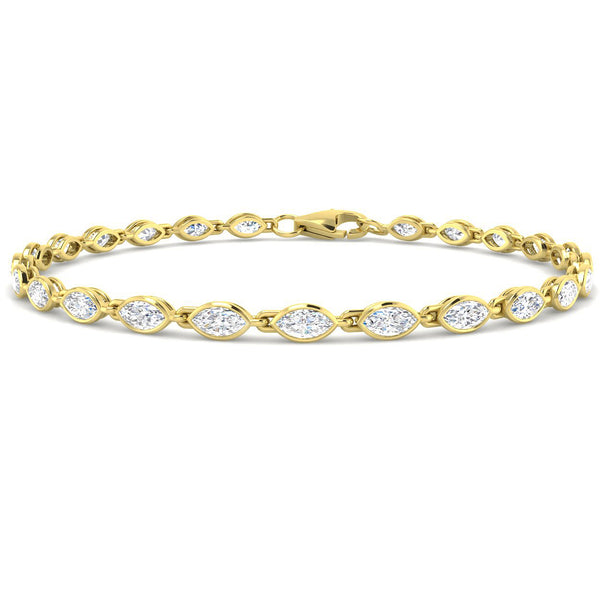 3.1ct Lab-Grown Diamond Marquise Tennis Bracelet