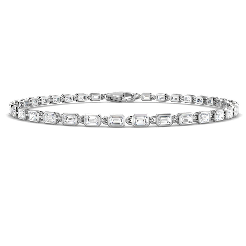 2.41ct Lab-Grown Diamond Emerald-Cut Link Tennis Bracelet