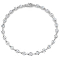 2.39ct Lab-Grown Diamond Round Rubover Tennis Bracelet in 9ct White Gold
