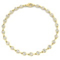 2.39ct Lab-Grown Diamond Round Rubover Tennis Bracelet in 9ct Yellow Gold