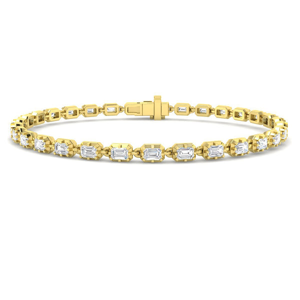 3.21ct Lab-Grown Diamond Emerald-Cut Tennis Bracelet