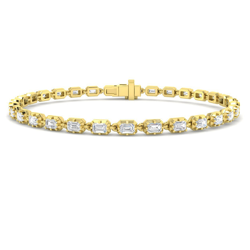 3.21ct Lab-Grown Diamond Emerald-Cut Tennis Bracelet