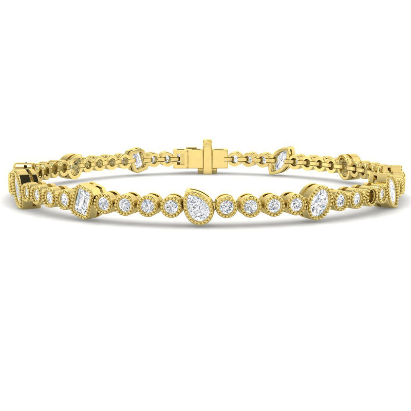 2.93ct Lab-Grown Diamond Mixed-Shape Halo Tennis Bracelet