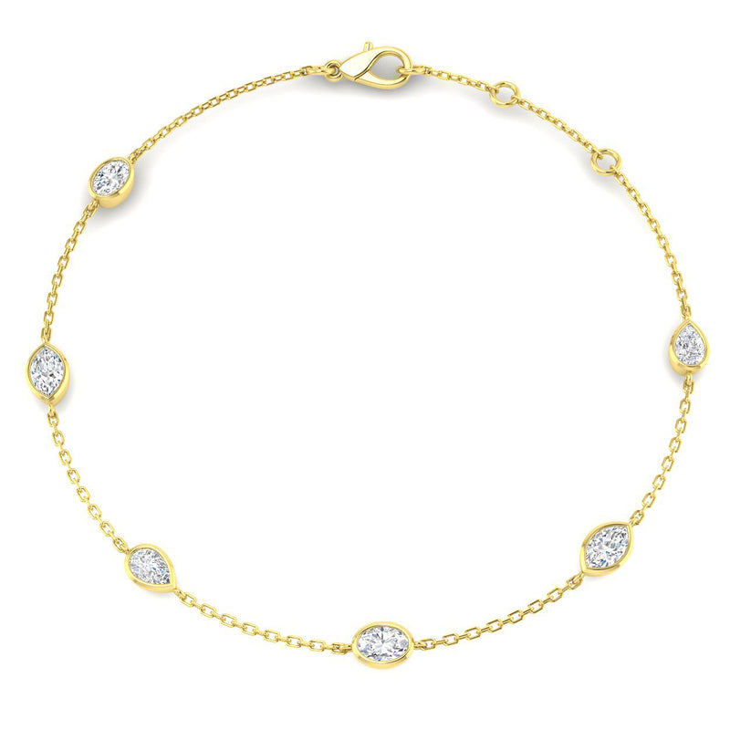 0.81ct Lab-Grown Diamond Mixed-Shape Station Bracelet