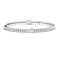 2.65ct Lab-Grown Diamond Pear Station Tennis Bracelet in 9ct White Gold