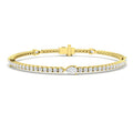 2.65ct Lab-Grown Diamond Pear Station Tennis Bracelet in 9ct Yellow Gold
