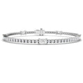 3.49ct Lab-Grown Diamond Emerald-Cut Station Tennis Bracelet in 9ct White Gold