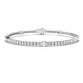 2.72ct Lab-Grown Diamond Oval Station Tennis Bracelet in 9ct White Gold