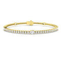 2.72ct Lab-Grown Diamond Oval Station Tennis Bracelet in 9ct Yellow Gold