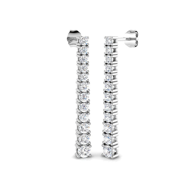 1.83ct Round Lab-Grown Diamond Long Drop Earrings