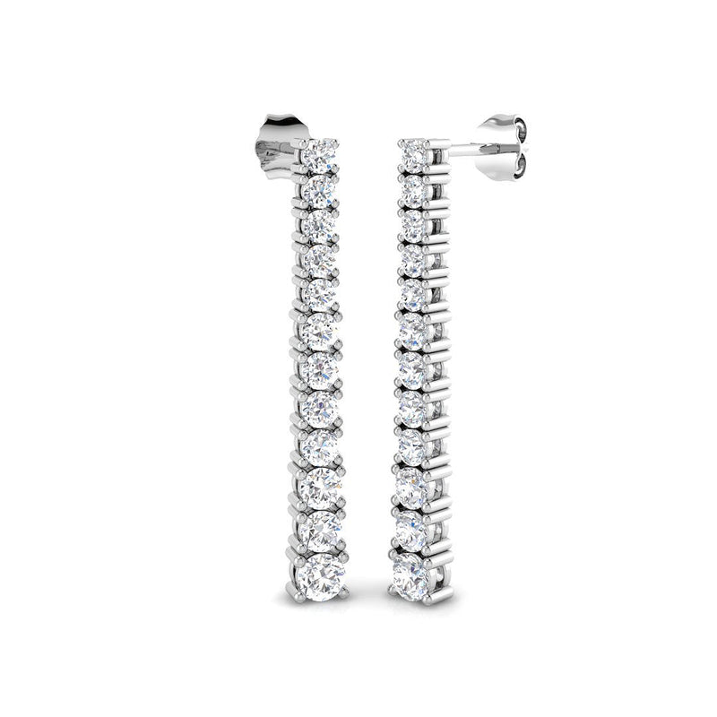 1.83ct Round Lab-Grown Diamond Long Drop Earrings
