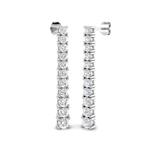 2.62ct Round Lab-Grown Diamond Long Drop Earrings