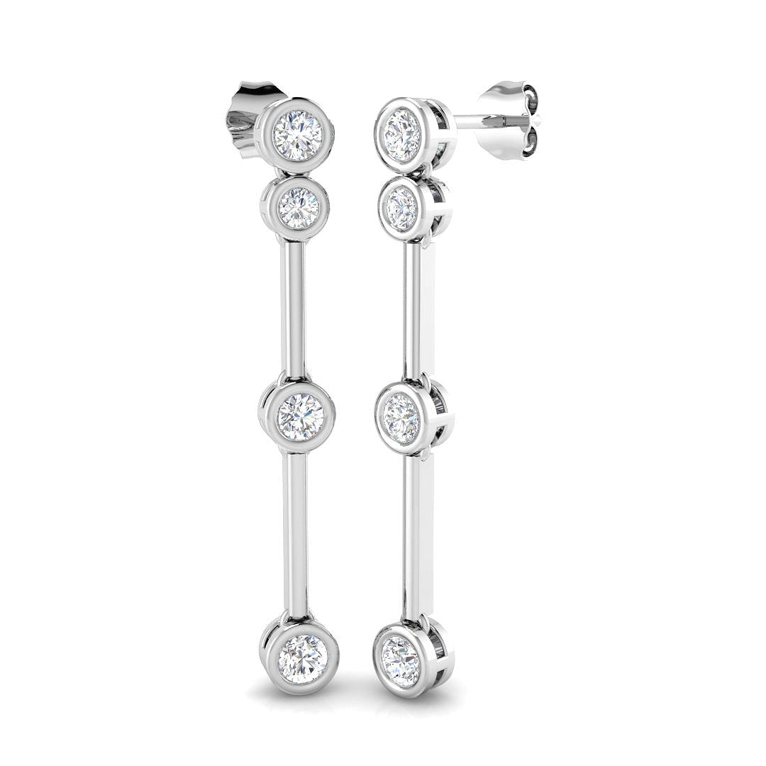 Lab-grown diamond drop earrings in 9ct White Gold
